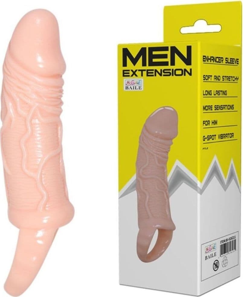 Guaina fallica Men Extension estensore pene con anello testicoli 15 cm - 3