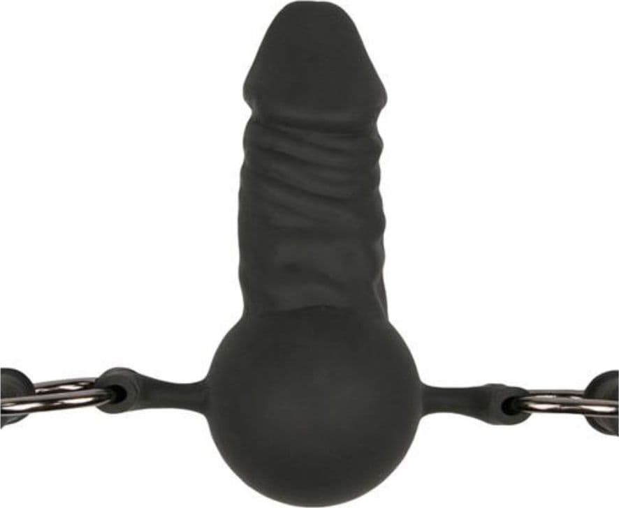 EASYTOYS Ball Gag Bavaglio con Pene Regolabile in Silicone Nero - 2