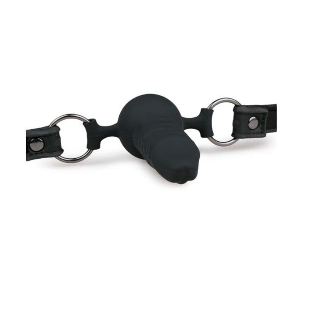 EASYTOYS Ball Gag Bavaglio con Pene Regolabile in Silicone Nero - 3