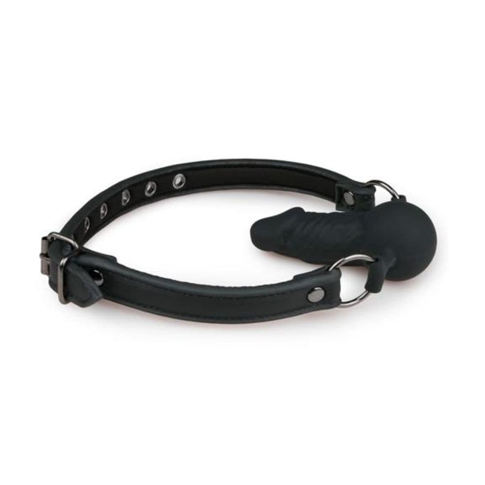 EASYTOYS Ball Gag Bavaglio con Pene Regolabile in Silicone Nero - 4