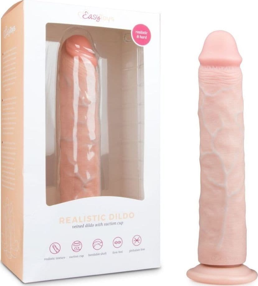 Dildo Realistico con Base a Ventosa in Pelle Naturale 28,5 cm - 3