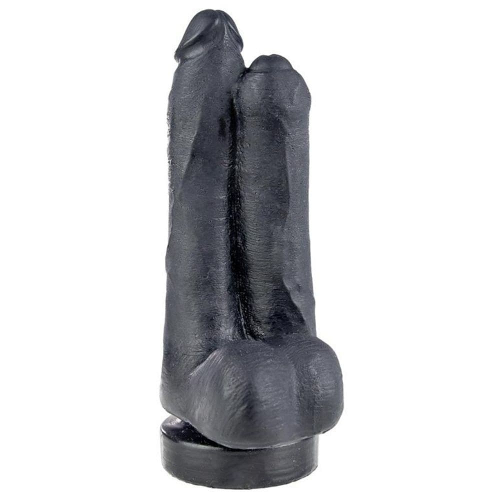 Doppio dildo realistico nero SUMMUM LUCHA 24 cm - 2