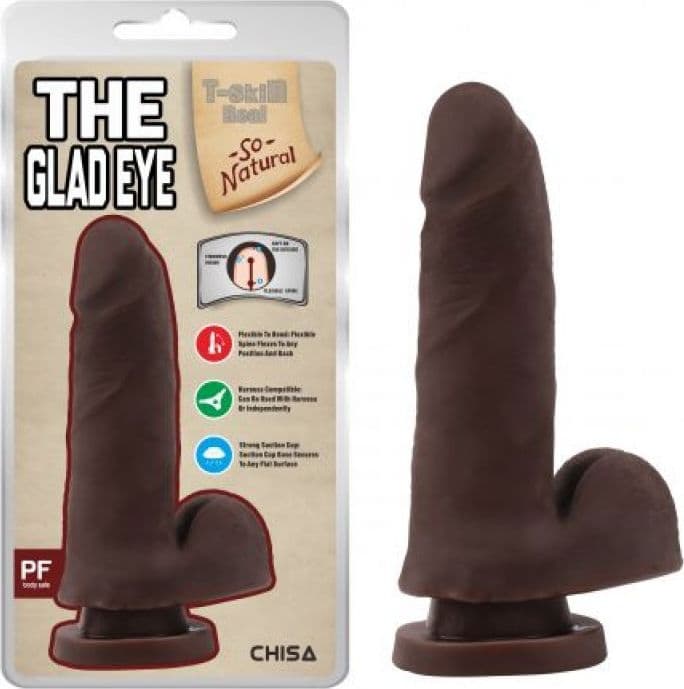 Dildo realistico strap-on The Glad Eye Brown 15 cm - 2