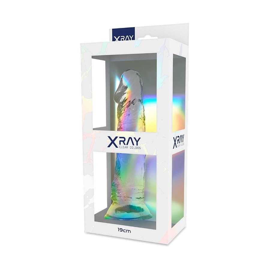 Dildo a Ventosa Realistico Trasparente in Jelly XRay Clear 19cm - 7