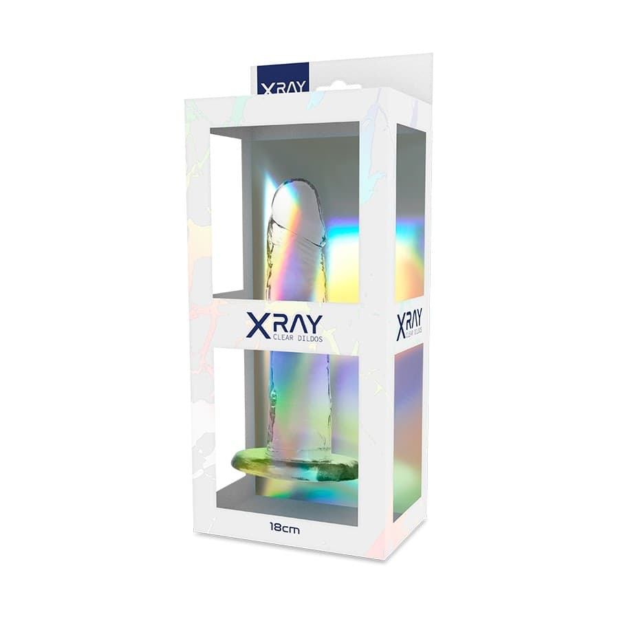 Dildo crystal trasparente a ventosa in Jelly XRay Clear 18cm - 6