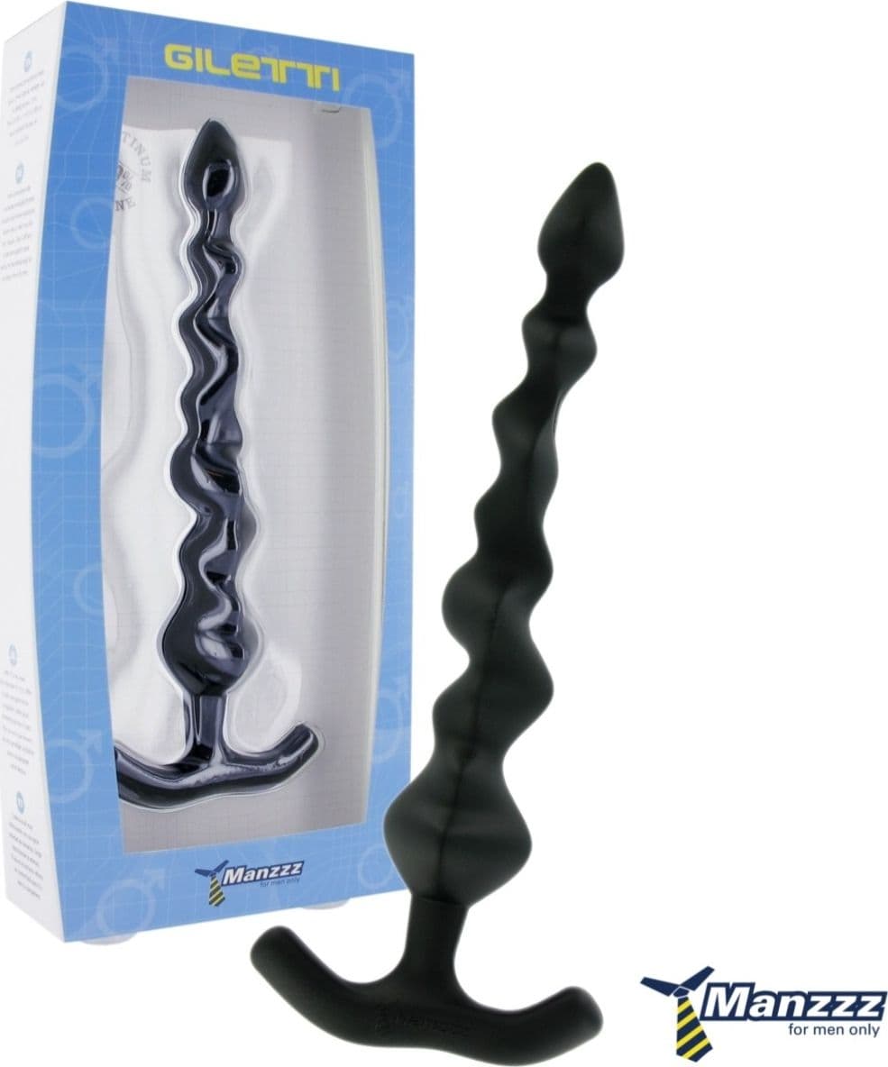 Fallo anale con sfere irregolari Giletti Silicone Nero Manzzz - 2