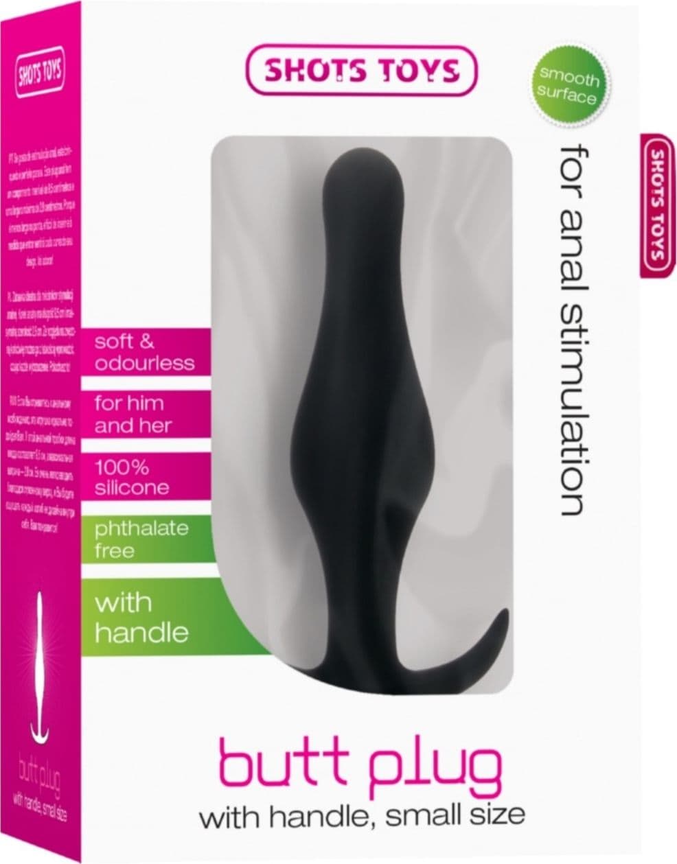 Butt plug dildo anale taglia S Small Nero di Shots Toys - 2