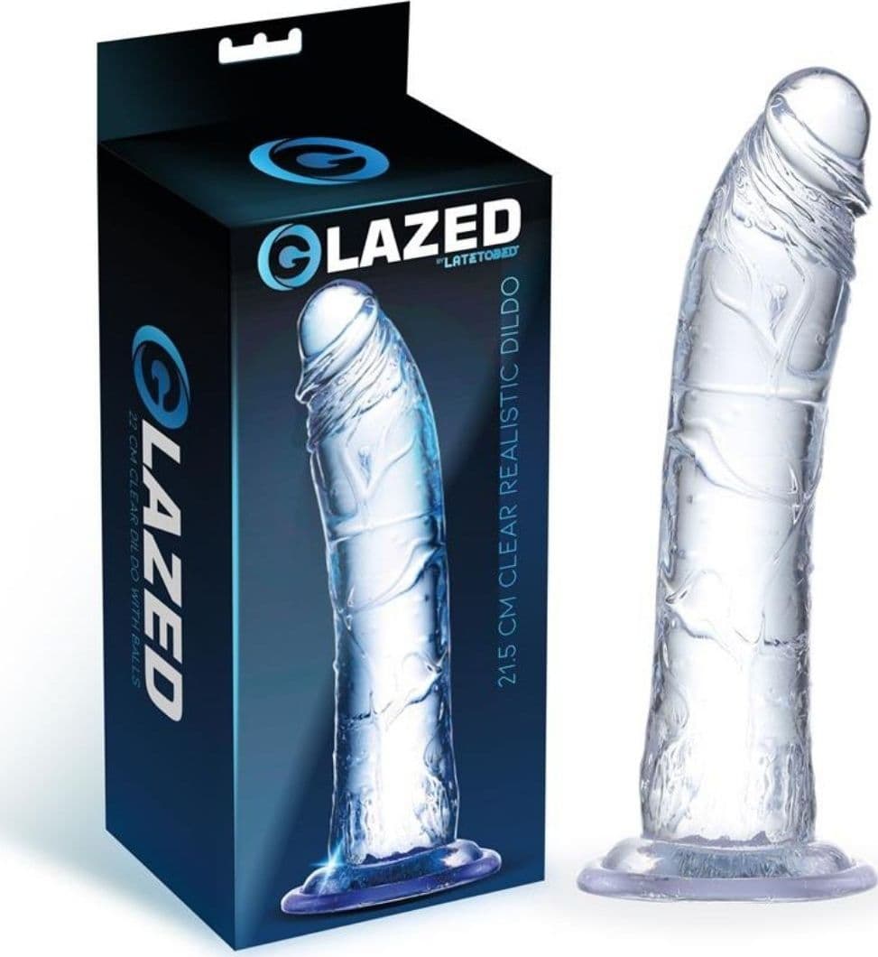Dildo Realistico Trasparente con Ventosa in Jelly Glazed Clear 21,5cm - 3