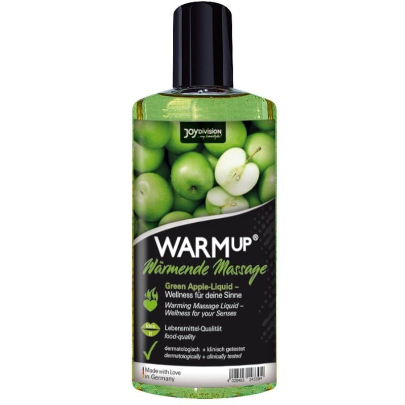 Lubrificante 150ml olio da massaggio commestibile WARMup Mela Verde - 2