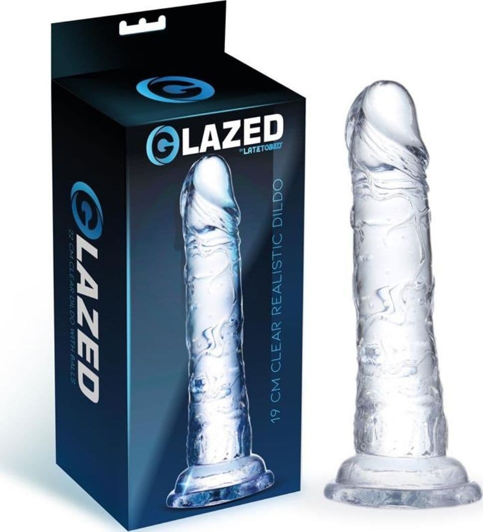 Dildo Trasparente con Ventosa Crystal Glazed 19cm - 3