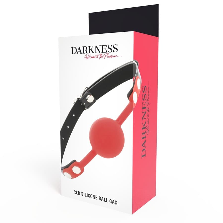 Darkness Ball Gag in Silicone Rosso - 3