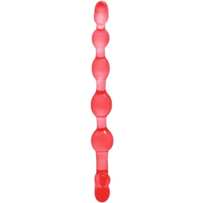 Anal Beads Dildo Plug Anale Rosso 22,5cm Bendy Twist - 3