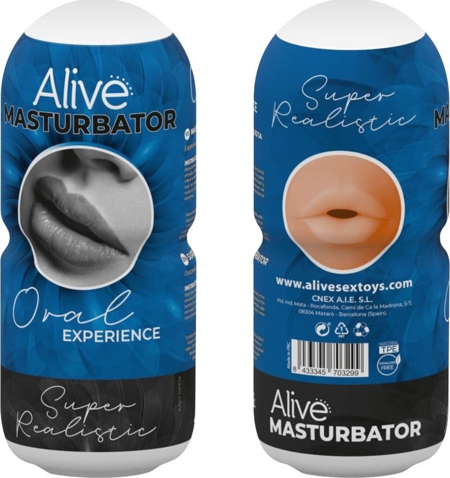 Masturbatore maschile bocca The Real Deal Oral di Alive - 3
