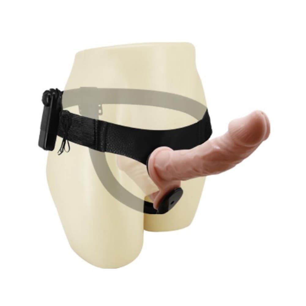 Ultra Dual Strap-On con Stimolatori Realistici Vibranti 17,5 cm - 4