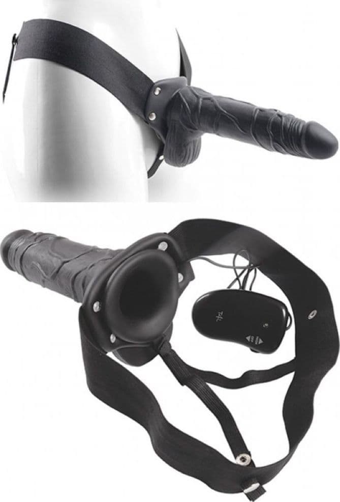 Strap-On Real Rapture 8 Black con Funzione di Vibrazione - 3