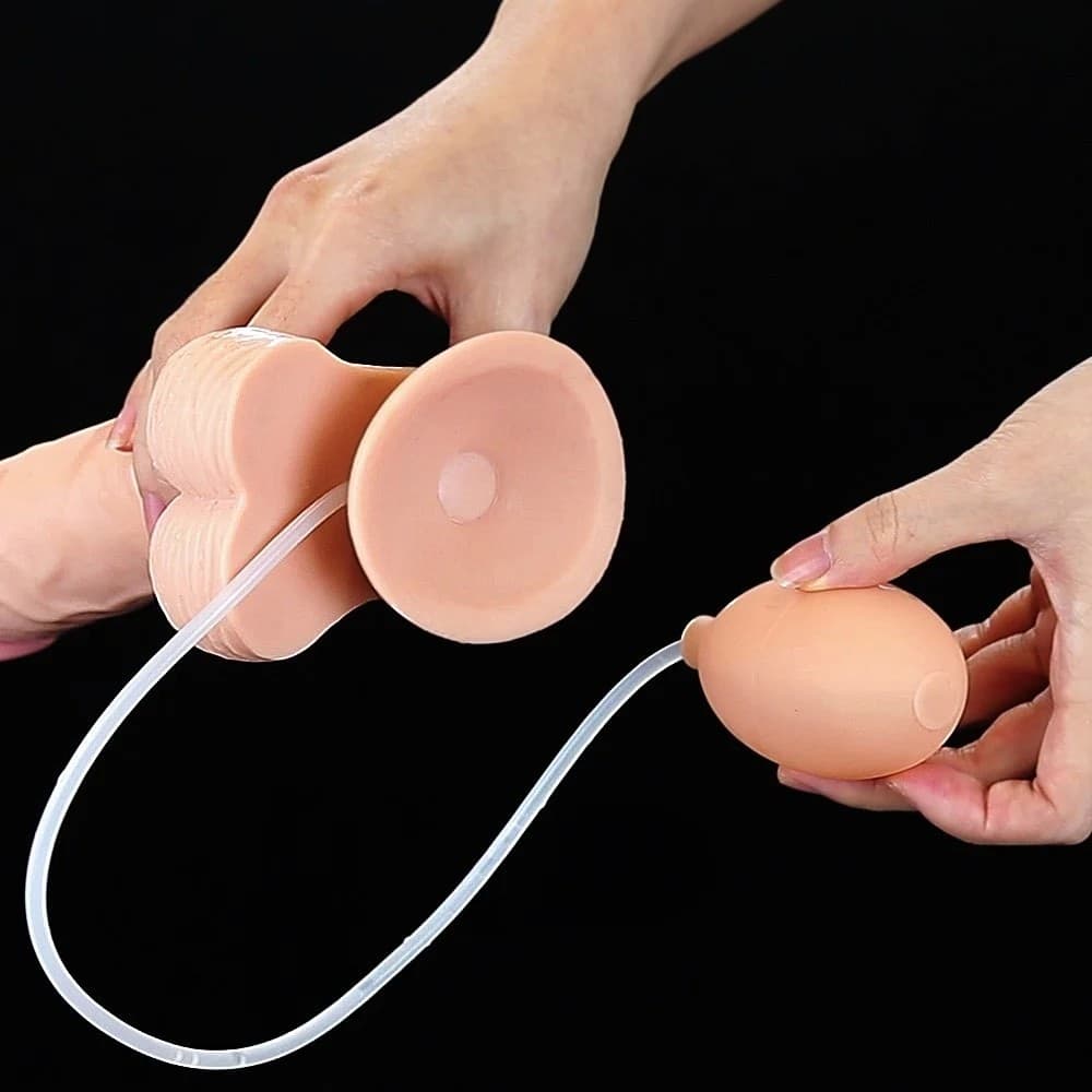 Dildo Realistico con Ventosa e Funzione per Eiaculazione - 3