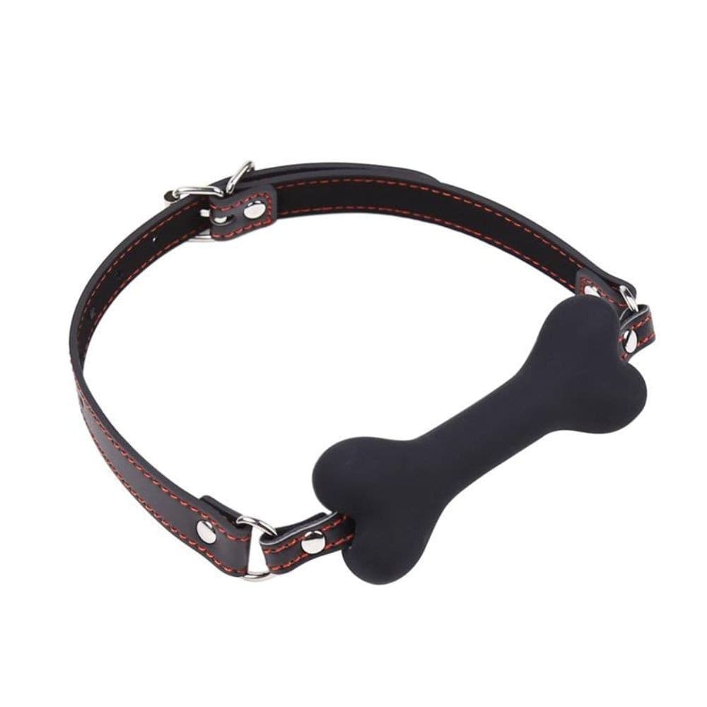 LATETOBED Ball Gag Bavaglio con Osso Regolabile in Silicone Nero - 2