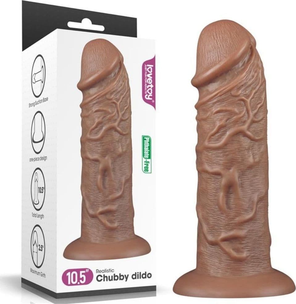 Dildo XXL Realistico in Silicone Marrone 26,6 cm - 4