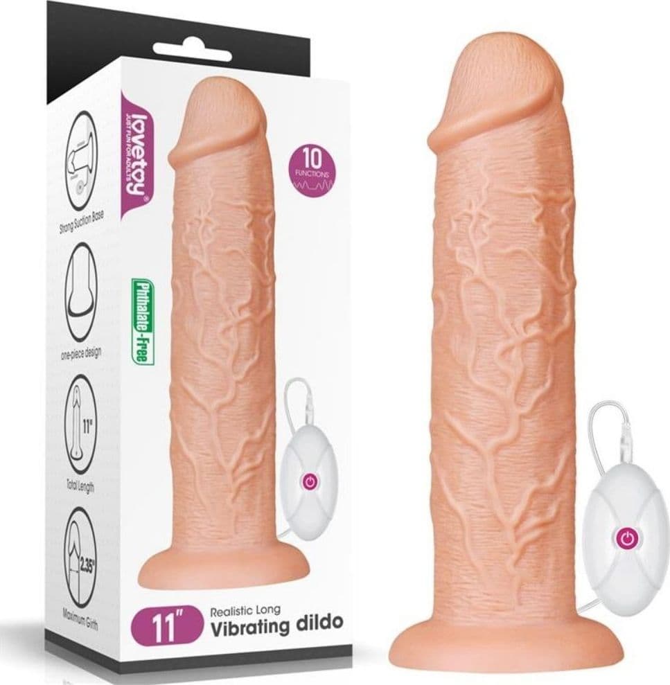 Dildo Gigante Realistico con vibrazione Dildo KING XXL 11" 28 cm - 2