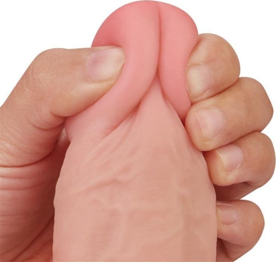 Dildo scorrevole fallo realistico Sliding Skin Dual Layer Dong 9.5" 24cm - 5