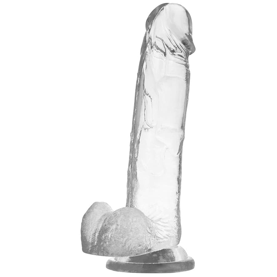 Dildo Realistico Trasparente in Jelly a Ventosa 22cm - 5