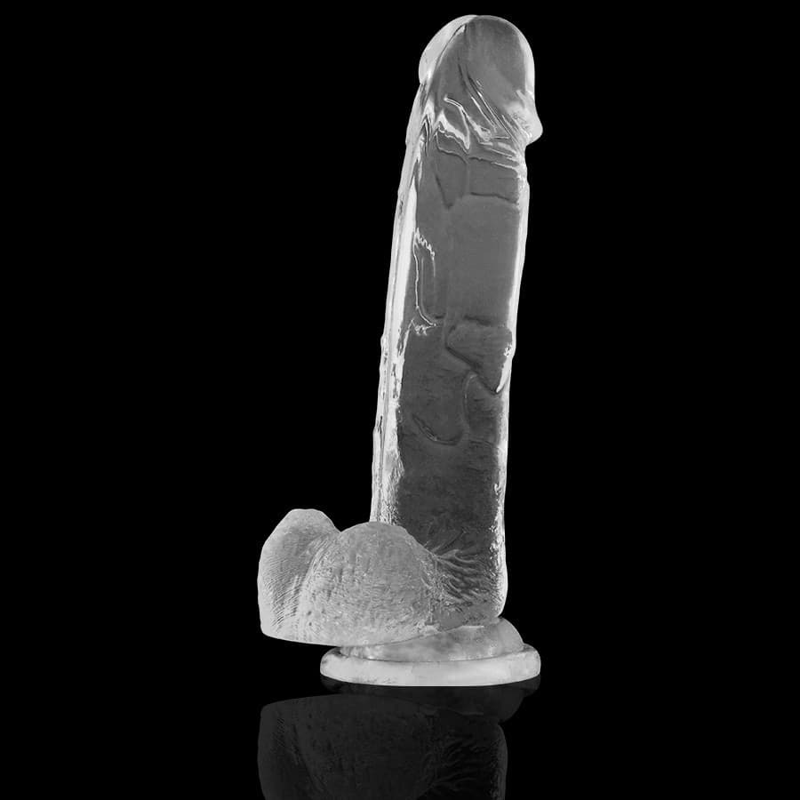 Dildo Realistico Trasparente in Jelly a Ventosa 22cm - 6