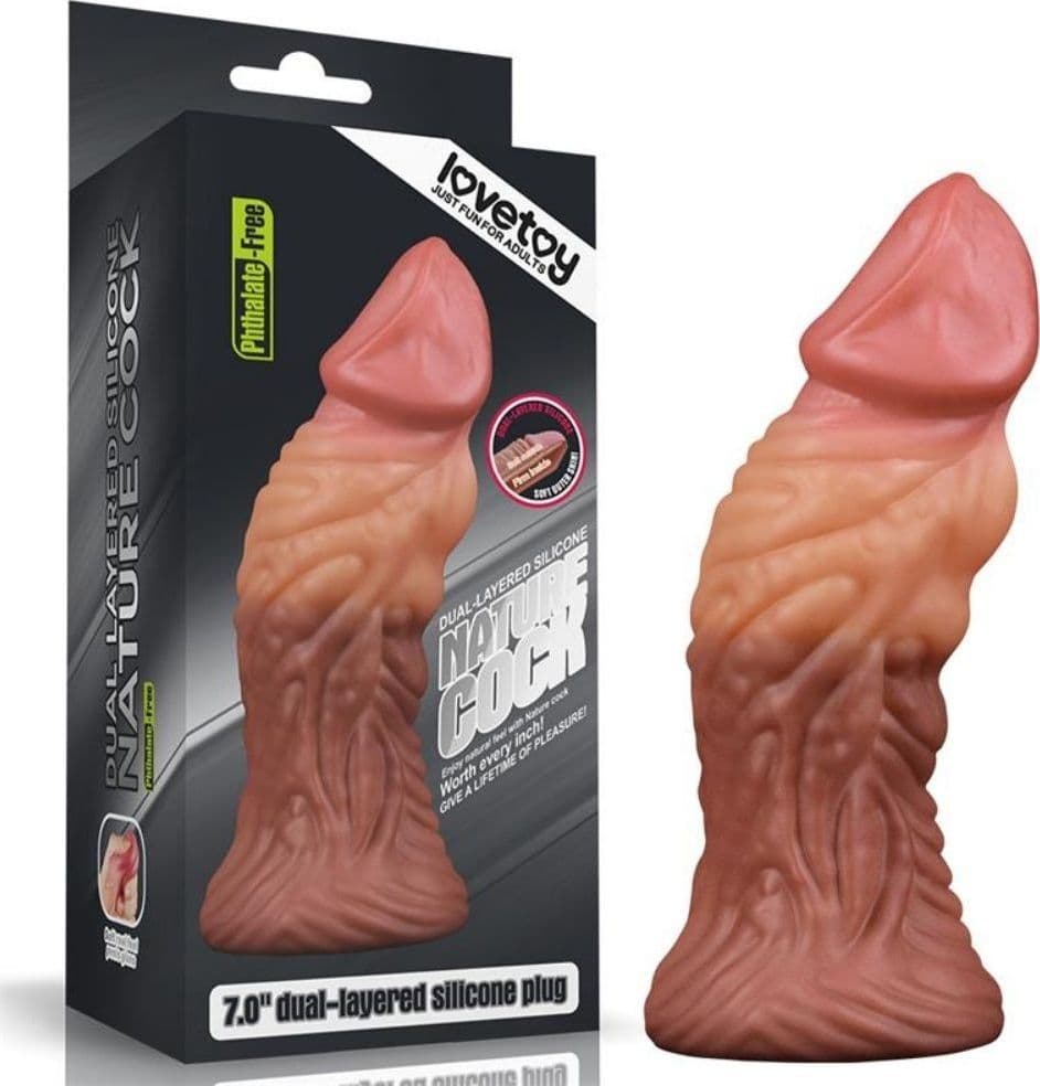 Dildo Realistico in Silicone Doppio Strato Natura 18 cm - 2