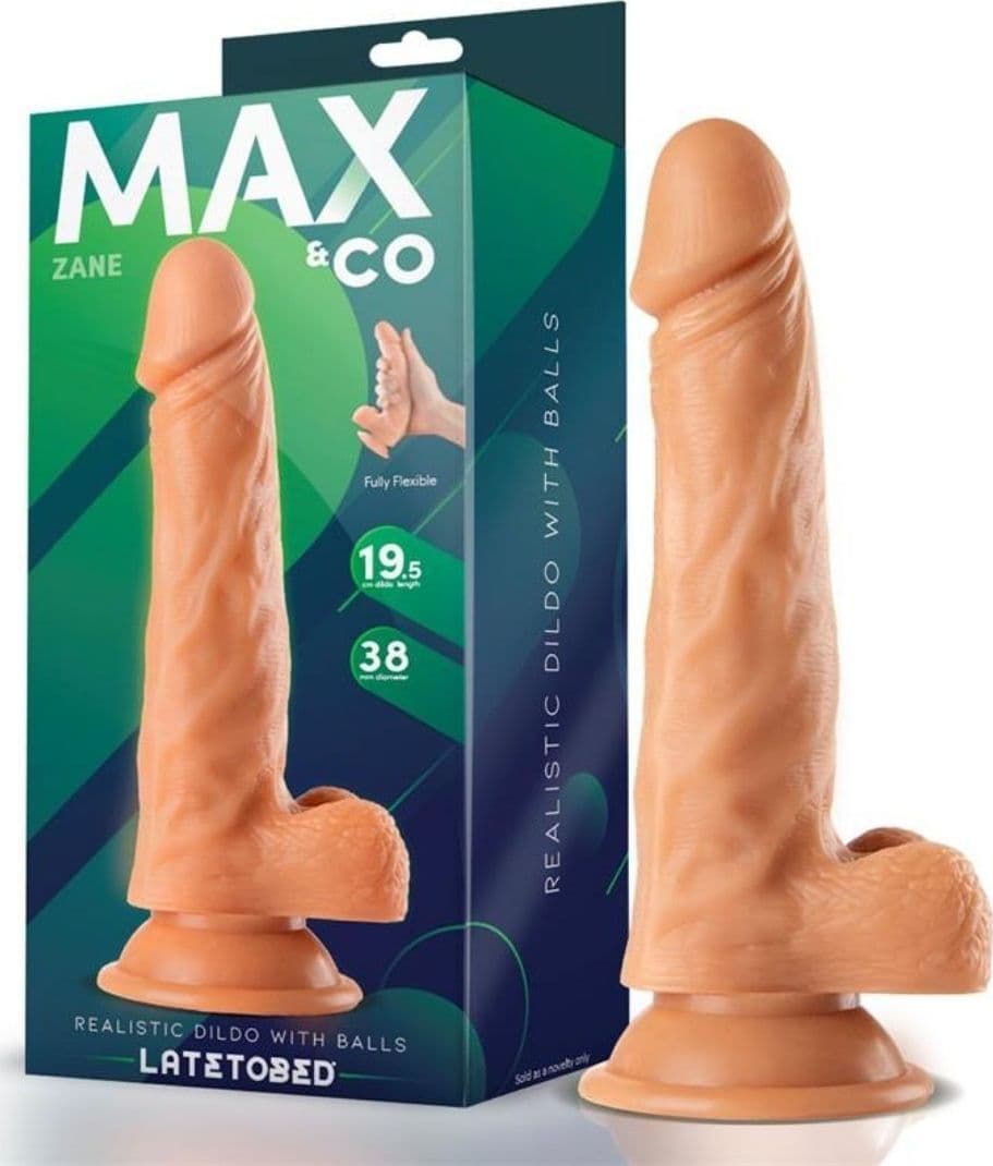 Zane - Dildo con Ventosa e Dettagli Anatomici 19,5 x 3,8 cm - 3