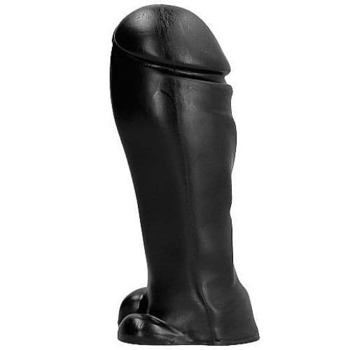 Dildo grande con testicoli ALL BLACK Nero 22cm - 3