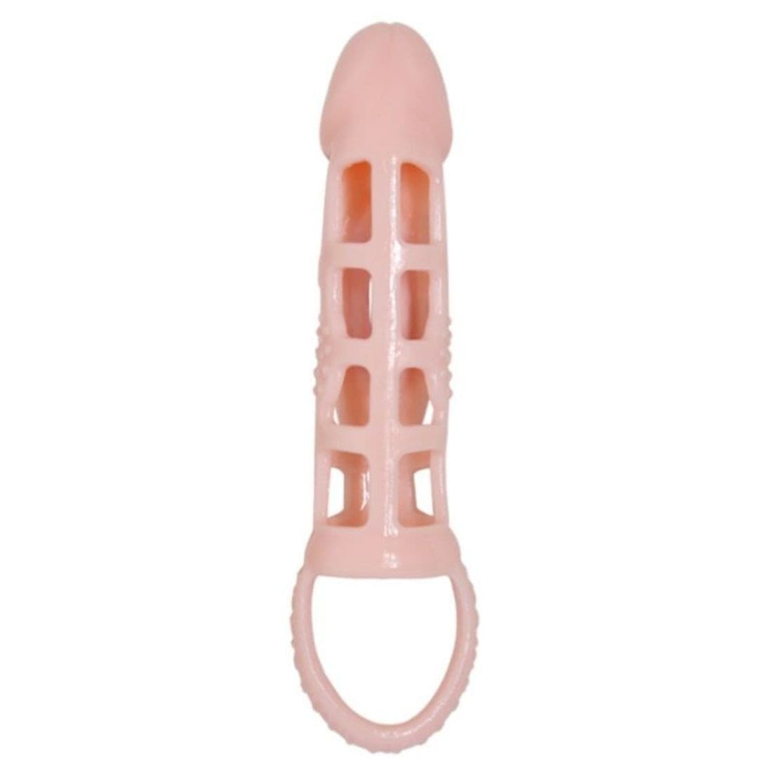 Guaina fallica vibrante estensore pene con anello testicoli - 3