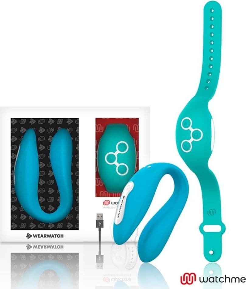 Vibratore di coppia con controllo remoto Watchme Indaco Acqua Marina - 4