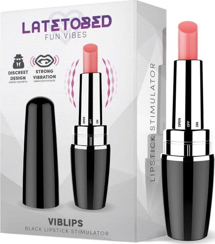 Vibratore rossetto LATETOBED VIBLIPS LIPSTICK STIMULATOR NERO - 2