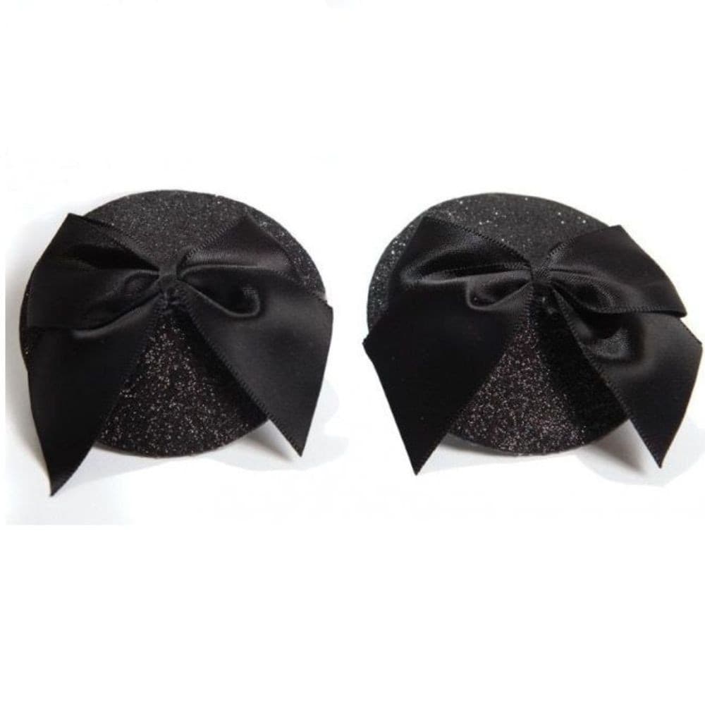Copri Capezzoli BURLESQUE LUCIDI GLITTER CON FIOCCO di Bijoux Indiscrets - 2