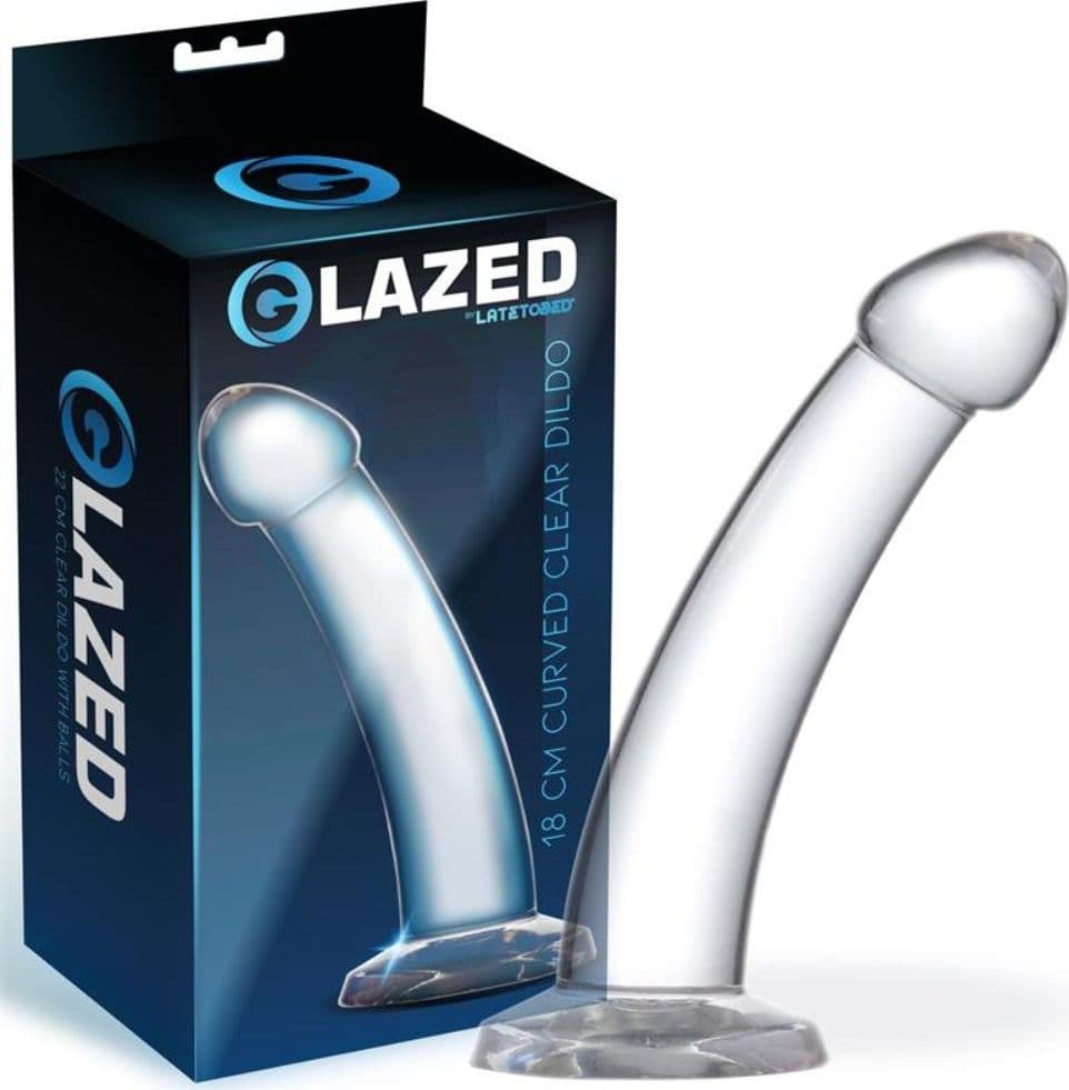 Dildo Curvato Realistico Trasparente in Jelly Glazed Curved Clear 18 cm - 2