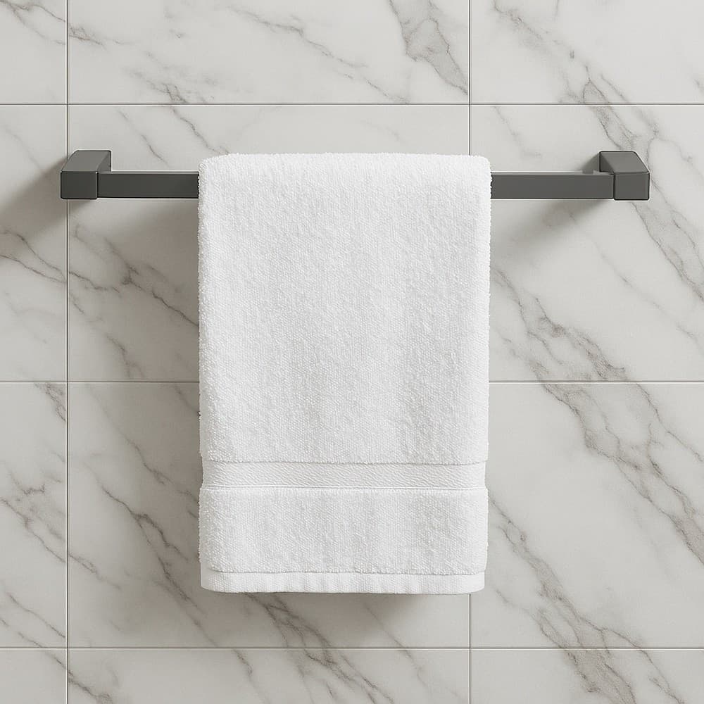 PORTA ASCIUGAMANO LUNGO 60CM A PARETE STILIZZATO ACCIAIO GRIGIO ACCESSORIO BAGNO 87944 - 4