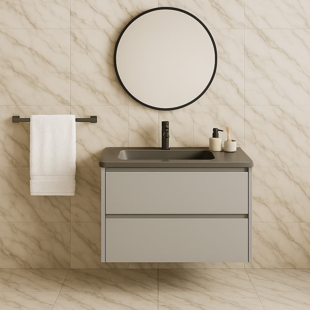 PORTA ASCIUGAMANO LUNGO 60CM A PARETE STILIZZATO ACCIAIO GRIGIO ACCESSORIO BAGNO 87944 - 5