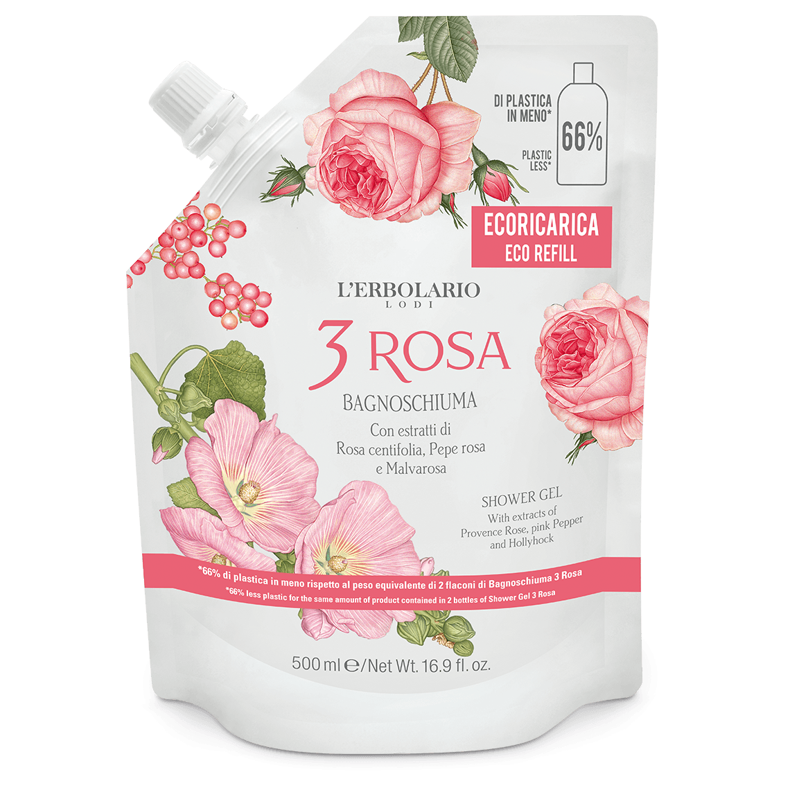 Ecoricarica Bagnoschiuma 3 Rosa 500ml - 2