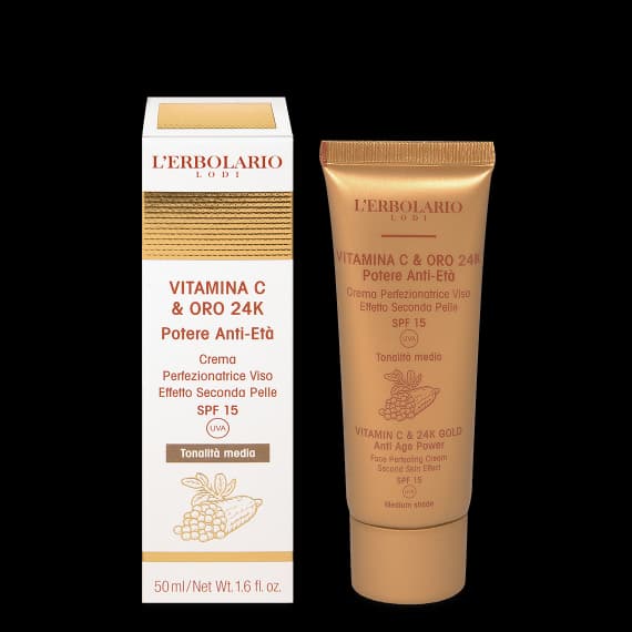 Crema Perfezionatrice Viso tonalità media Vitamina C &amp; Oro 24K - 2