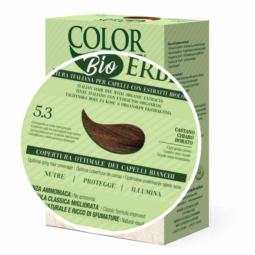 Tintura COLOR ERBE Bio Castano Chiaro Dorato (5.3) - 2