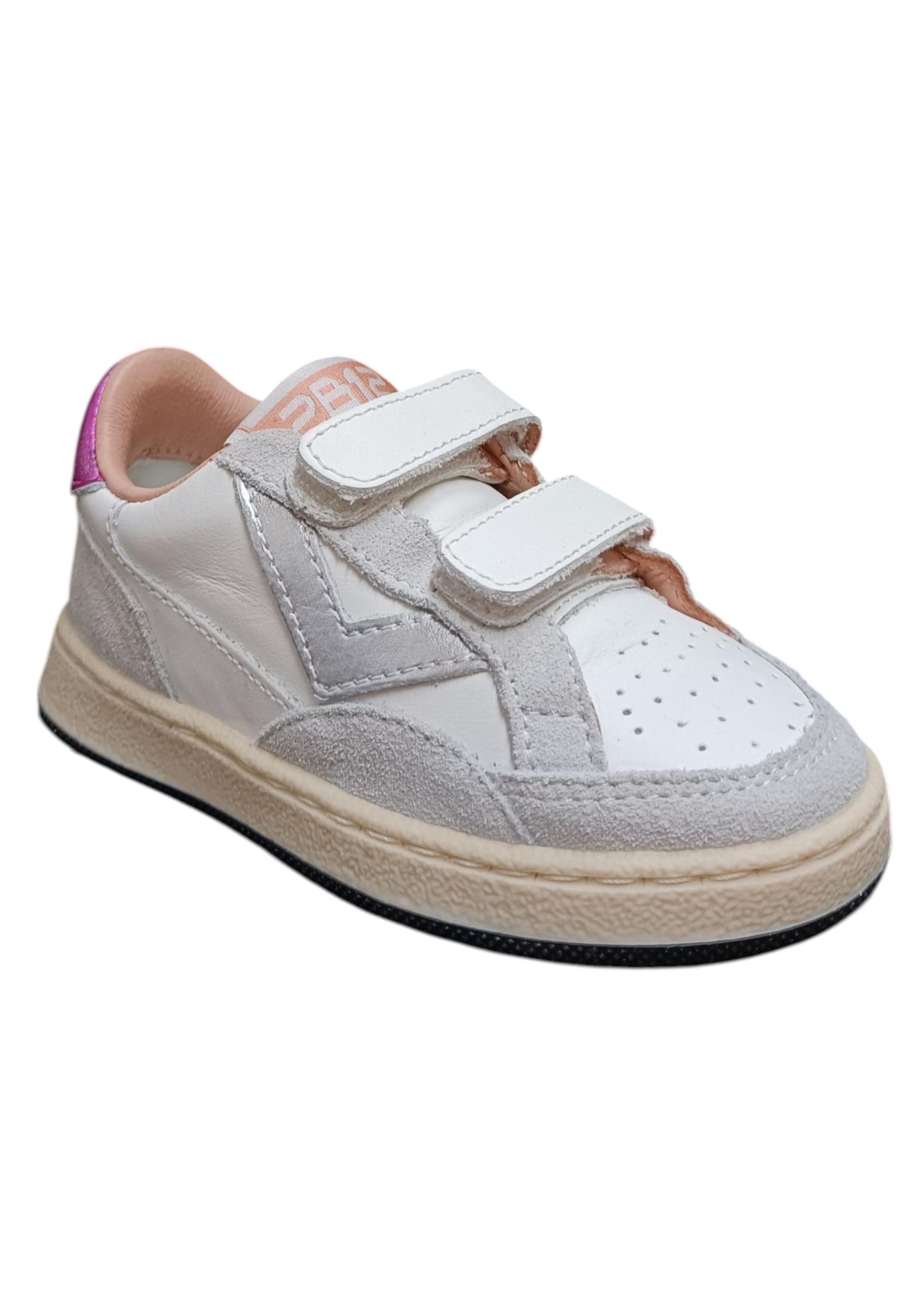 Scarpe sneakers Bambine e ragazze 2B12 BABYMINI PLAY bianco-grigio-fuxja velcro in Ballerine Scarpetteria Gica - Trani, commercioVirtuoso.it
