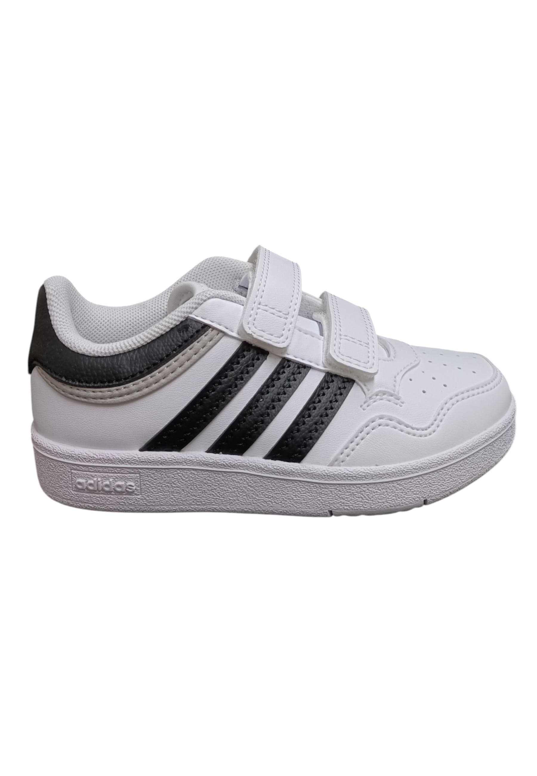 sarpe sneakers Bambini e ragazzi adidas hoops  bianco-nero velcro - 7