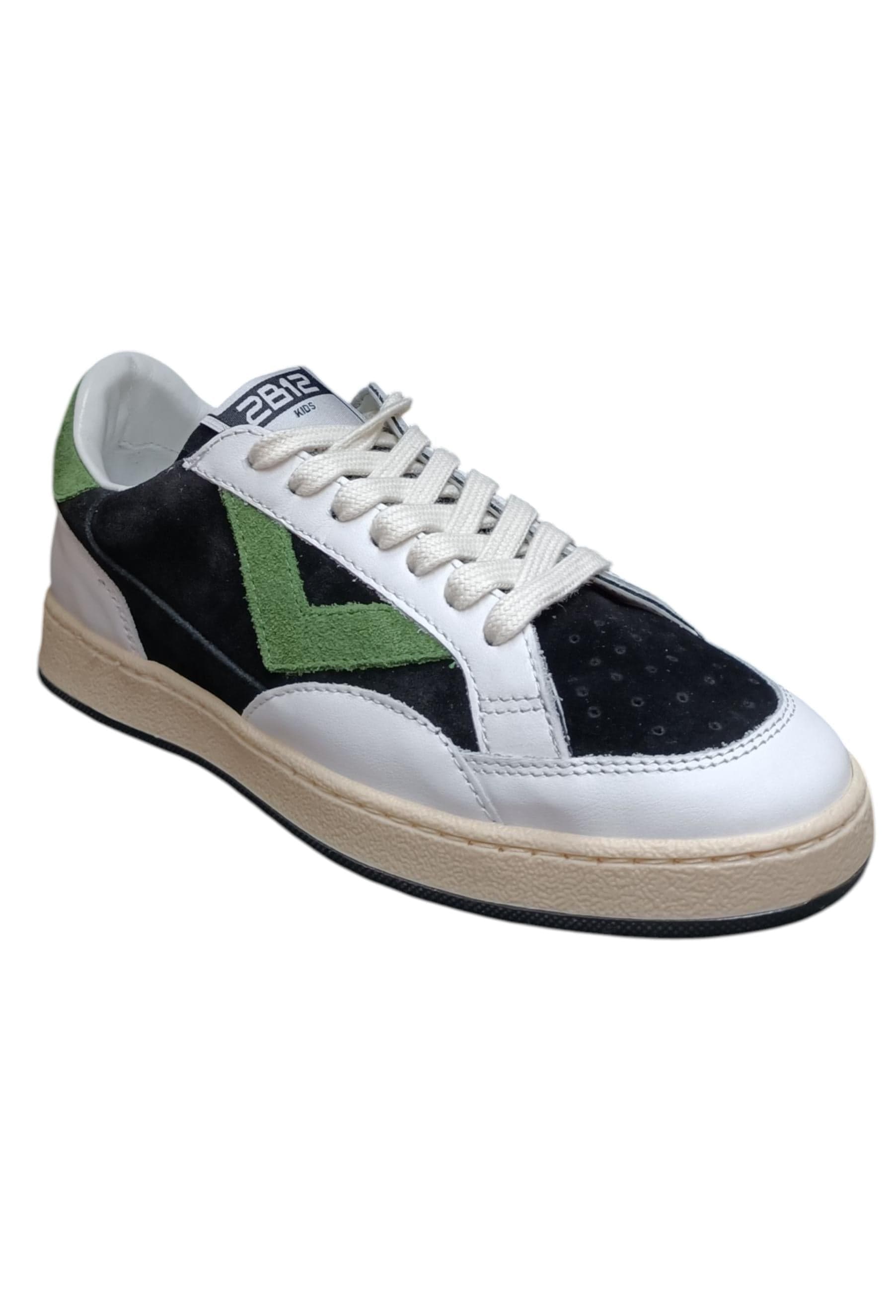 Scarpe sneakers Bambine e ragazze 2B12 JRPLAY bianco-nero-verdone laccio in Ballerine Scarpetteria Gica - Trani, commercioVirtuoso.it