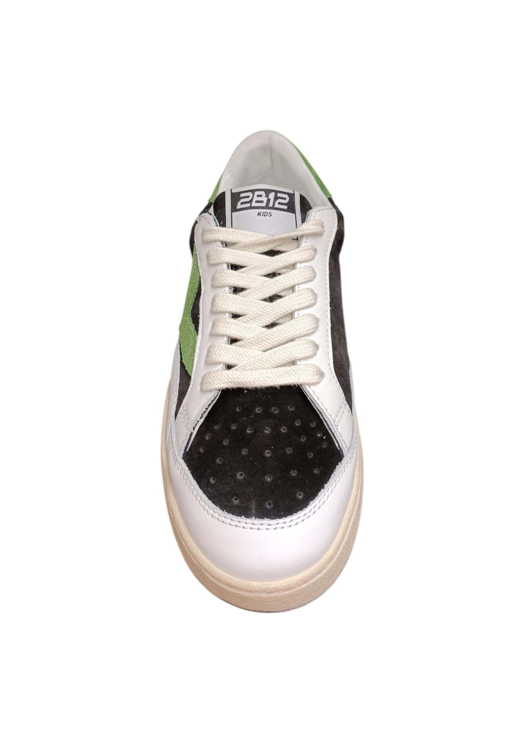 Scarpe sneakers Bambine e ragazze 2B12 JRPLAY bianco-nero-verdone laccio in Ballerine Scarpetteria Gica - Trani, commercioVirtuoso.it