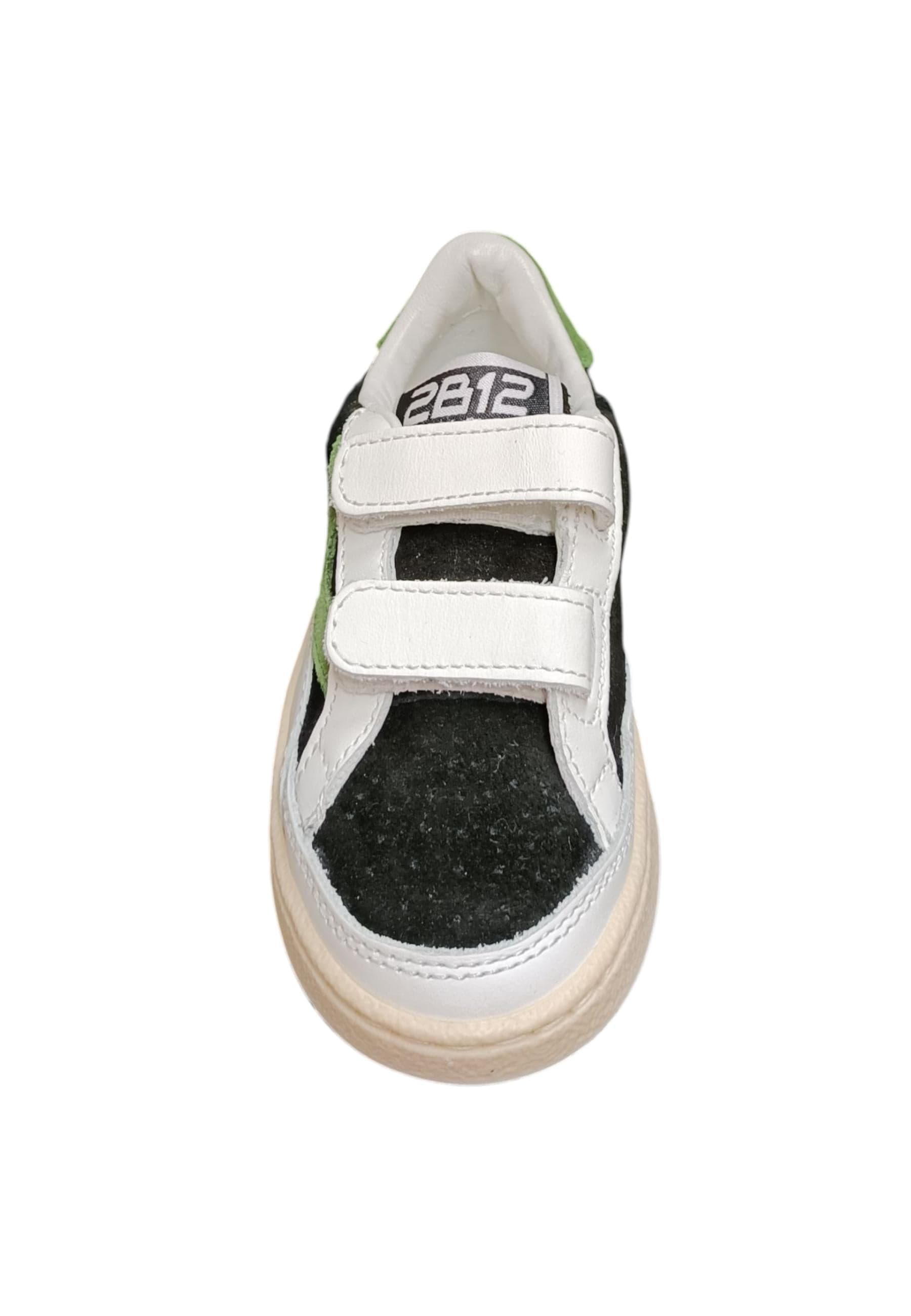 Scarpe sneakers Bambine e ragazze 2B12 BABYMINI PLAY bianco-nero-verdone velcro in Ballerine Scarpetteria Gica - Trani, commercioVirtuoso.it