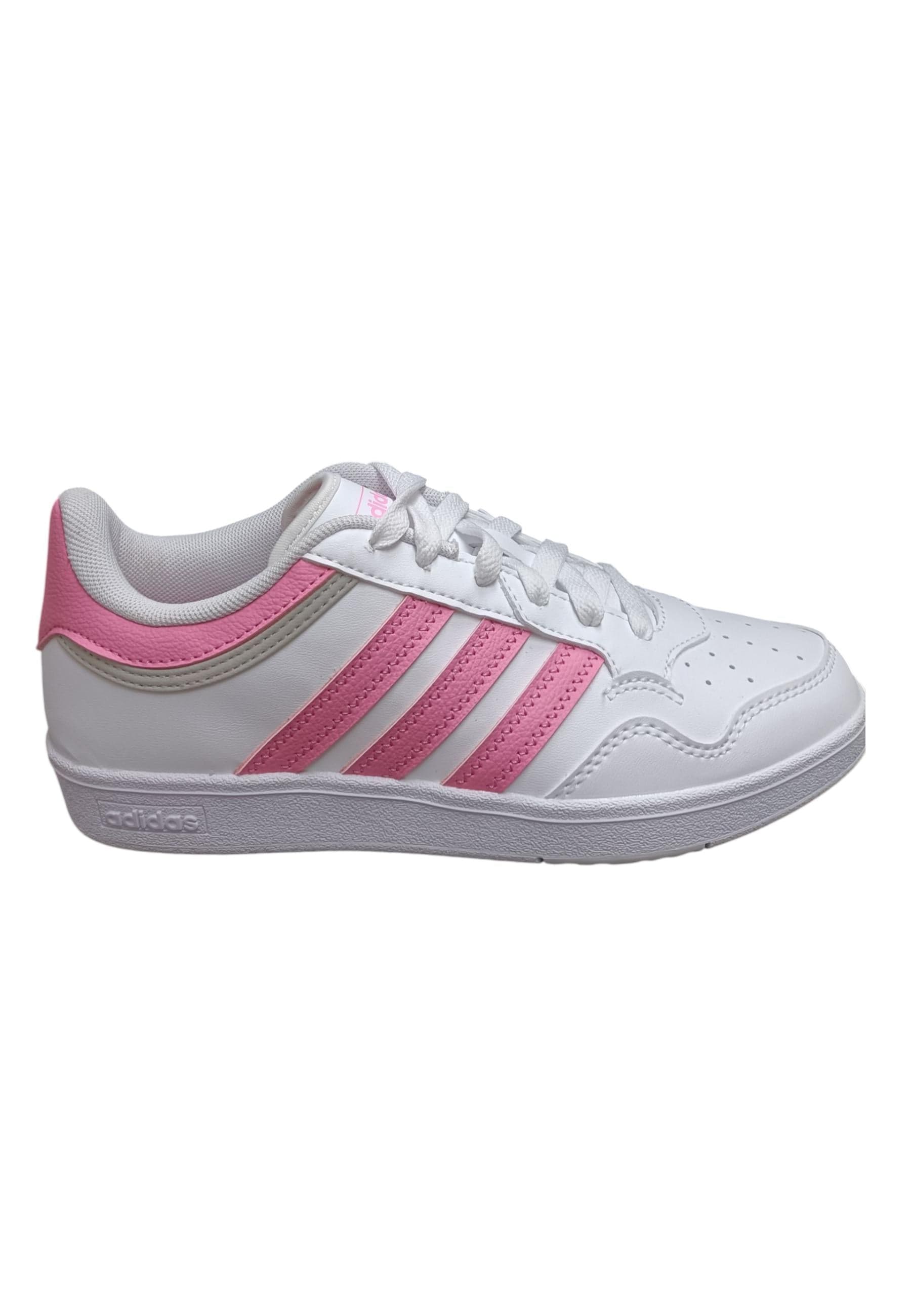sarpe sneakers Bambine e ragazze adidas hoops  bianco-rosa laccio - 7