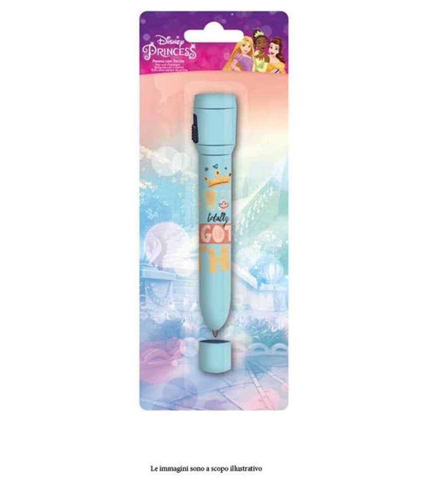 PENNA CON TORCIA GRAFICA PRINCIPESSE ACCESSORI PER SCUOLA REGALO FESTE BAMBINE 953100 - 2