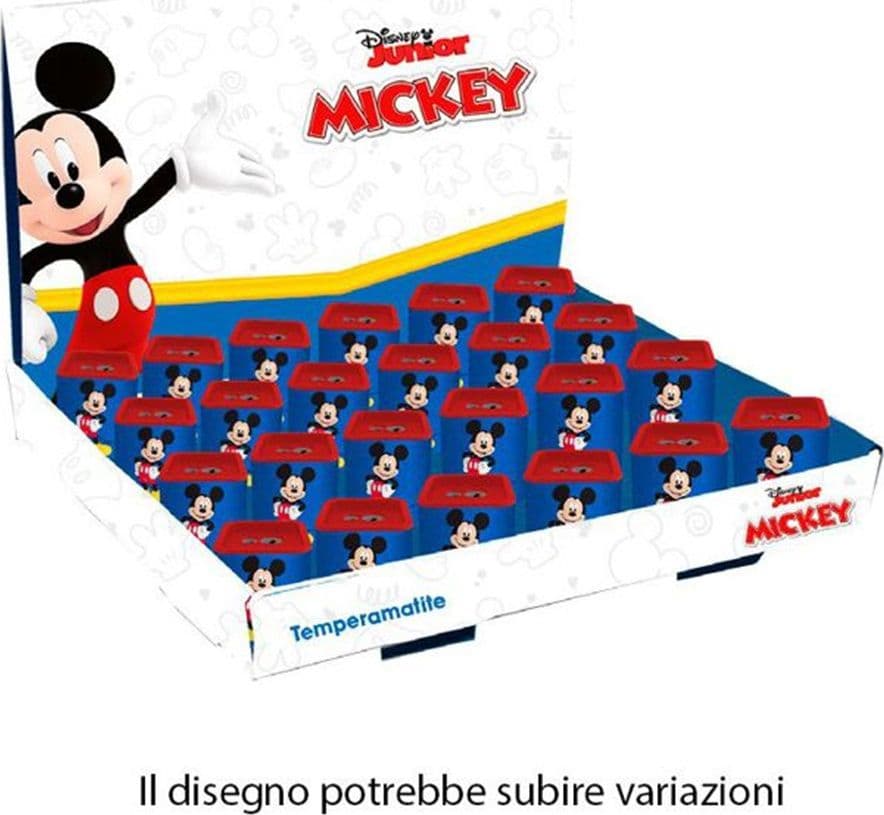 SET 24PZ TEMPERAMATITE IN LATTA QUADRATO DOPPIO FORO TOPOLINO SCUOLA REGALI BAMBINI 961402 - 2