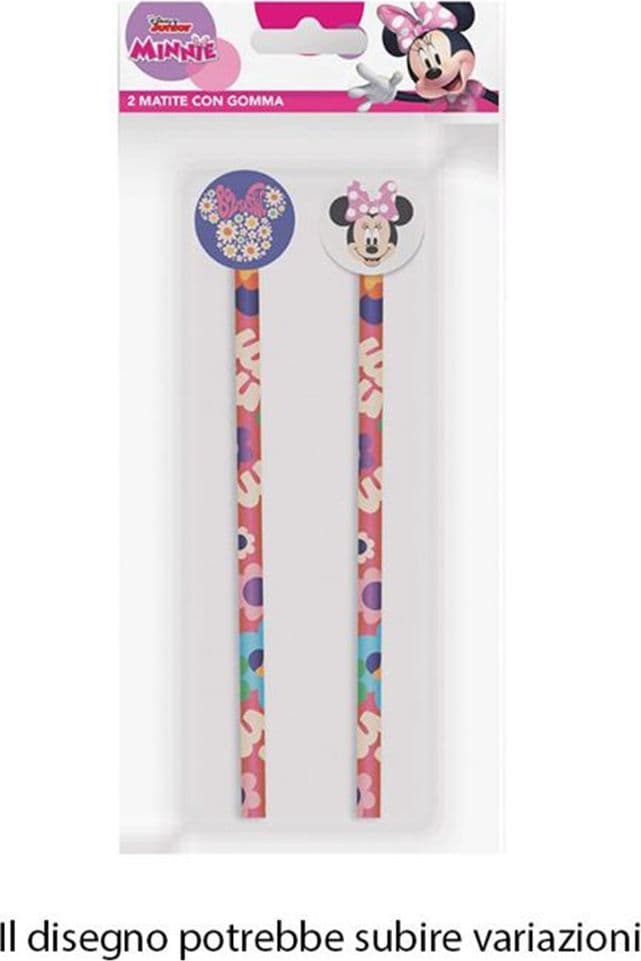 KIT 2PZ MATITE CON GOMMA ROTONDA GRAFICA MINNIE PER DISEGNO SCUOLA BAMBINE 960771 - 2