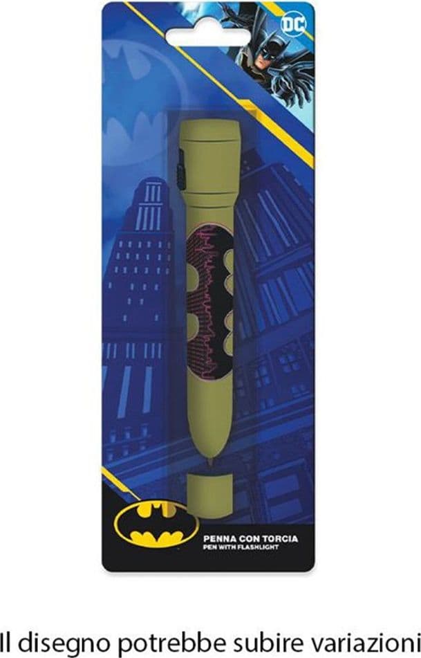 PENNA CON TORCIA GRAFICA BATMAN ACCESSORI PER SCUOLA REGALO FESTE BAMBINI 954916 - 2