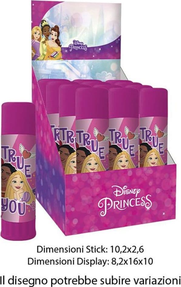 SET 12 PZ COLLA STICK DA 25GR GRAFICA PRINCIPESSE PER SCUOLA REGALI FESTE BAMBINE 964540 - 2